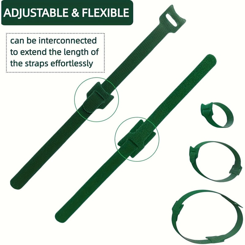 65 Pcs Adjustable Non Slip Nylon Plant Ties Green For Climbing Plants Support And Garden Maintenance - Image 3