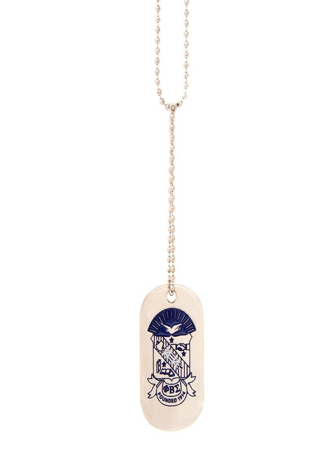 Desert Cactus Phi Beta Sigma Dog Tag Fraternity Necklace with Crest Greek (Style B - Silver Traditional) - Image 1