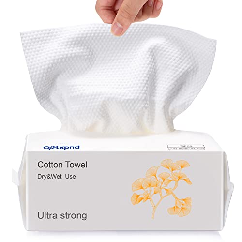 optxpnd Disposable Face Towel Cloth for Washing, Thicker Disposable Face Cleaning Towelettes for Women Soft Towel for Cleanser Office Travel Makeup Remove - Image 1