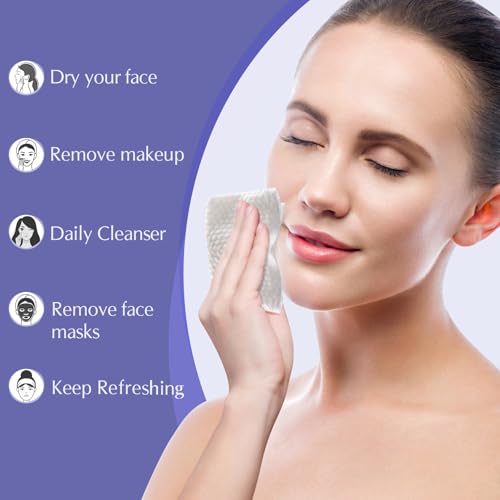 optxpnd Disposable Face Towel Cloth for Washing, Thicker Disposable Face Cleaning Towelettes for Women Soft Towel for Cleanser Office Travel Makeup Remove - Image 3