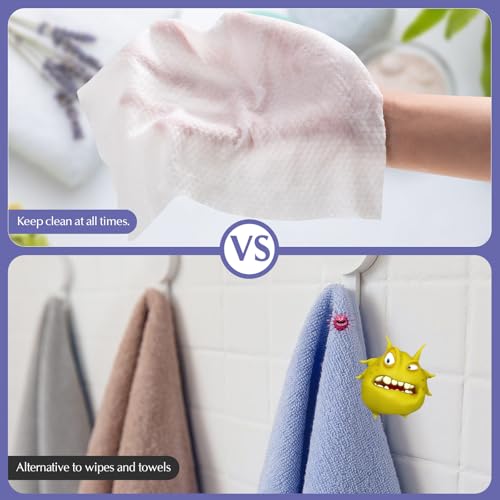 optxpnd Disposable Face Towel Cloth for Washing, Thicker Disposable Face Cleaning Towelettes for Women Soft Towel for Cleanser Office Travel Makeup Remove - Image 5