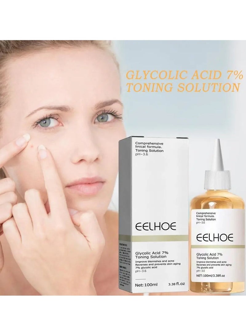 EELHOE 7 Glycolic Acid Toning Solution, Glycolic Acid Toner 7 Glycolic Acid Serums, Hydrating Toner for Face, Moisturize & Strengthen Skin, for Lifting, Firming, Brightening - Image 3