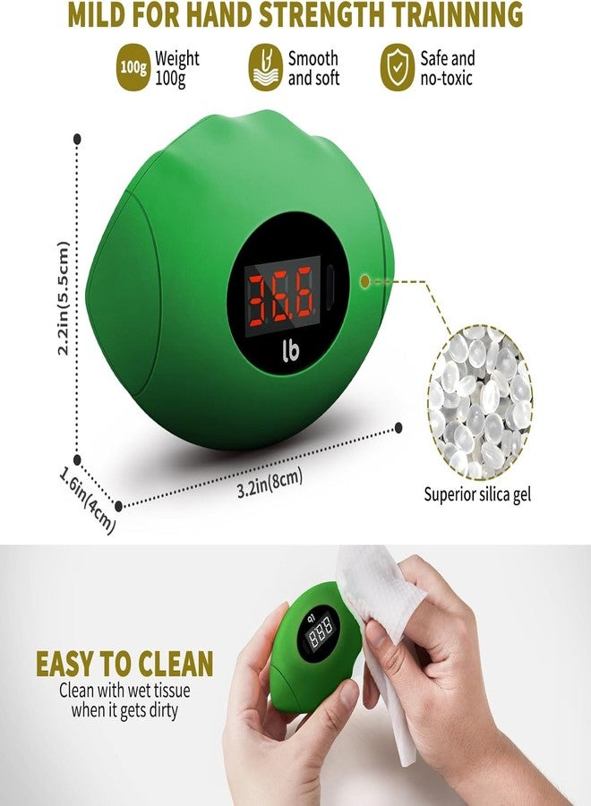 DIOTUSS Hand Grip Strengthener, Rechargeable Digital Grip Strength Trainer up 220.4 Lbs(100kg) Hand Grip Exerciser Equipment for Strength Training-Forearm-Gripper-Finger, Stress Balls for Adults/Kids (Green) - Image 3
