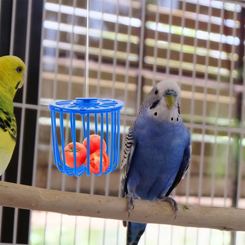 12pcs Parakeet Feeder Hanging Fruit and Vegetable Basket Bird Cage Bowls Metal Wire Food Holder for Parrots Cockatiels Indoor Outdoor Bird Feeding Supplies - Image 4