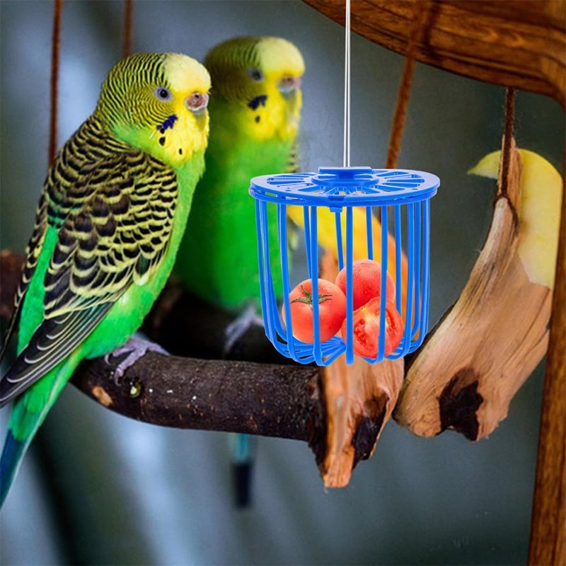 12pcs Parakeet Feeder Hanging Fruit and Vegetable Basket Bird Cage Bowls Metal Wire Food Holder for Parrots Cockatiels Indoor Outdoor Bird Feeding Supplies - Image 2