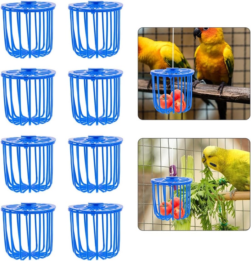 12pcs Parakeet Feeder Hanging Fruit and Vegetable Basket Bird Cage Bowls Metal Wire Food Holder for Parrots Cockatiels Indoor Outdoor Bird Feeding Supplies - Image 5