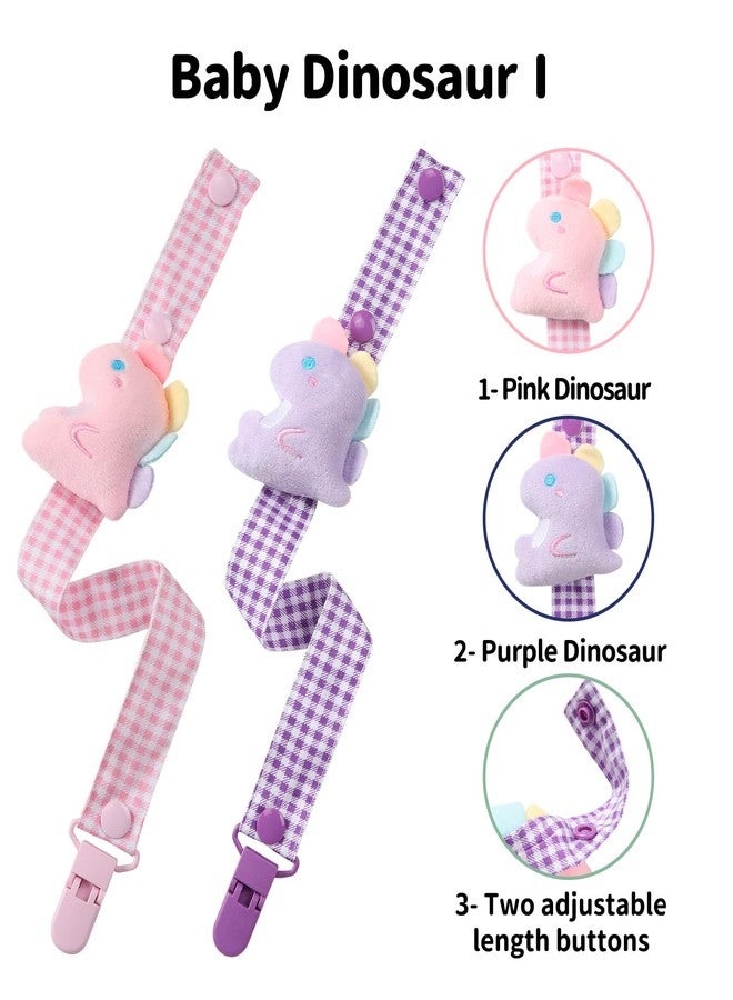CutiePlusU Adult Pacifier Clip Adult Size Pacifier Holder Clip 4 Pack- Dinosaur Baby - Image 2