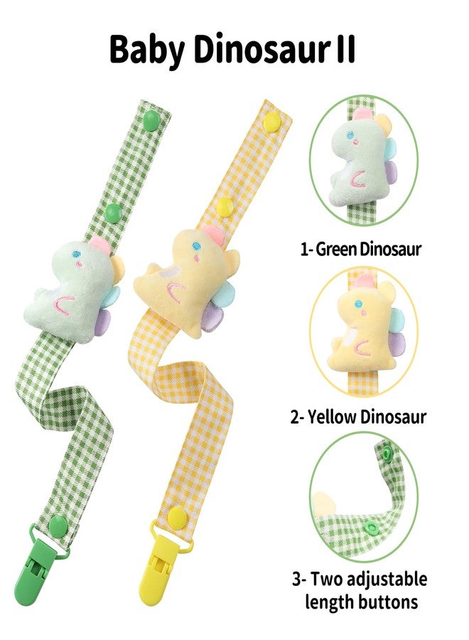 CutiePlusU Adult Pacifier Clip Adult Size Pacifier Holder Clip 4 Pack- Dinosaur Baby - Image 3