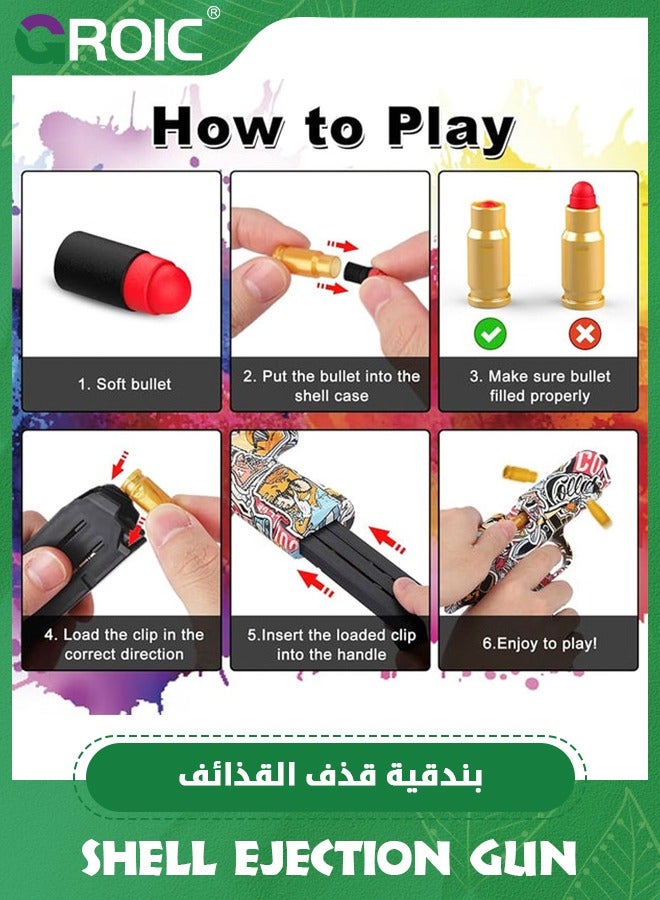 GROIC Toy Gun Soft Bullets,EVA Safety Soft Bullet Gun,Shooting Games Education Toy Model,Pistol Toy Foam Shock Wave Soft Bullet Game Gun,Shell Jump Design Toy Gun  - Image 5