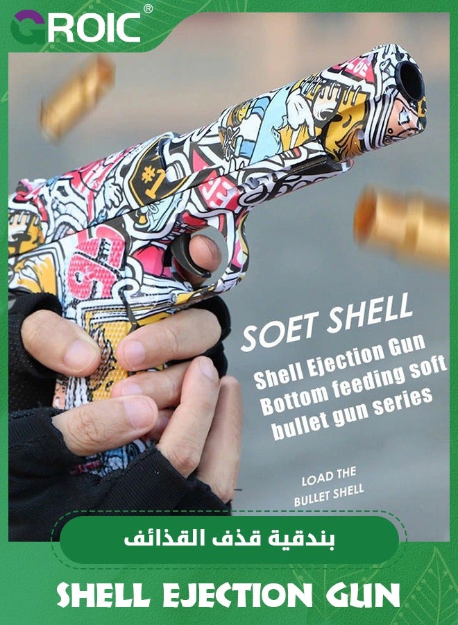 GROIC Toy Gun Soft Bullets,EVA Safety Soft Bullet Gun,Shooting Games Education Toy Model,Pistol Toy Foam Shock Wave Soft Bullet Game Gun,Shell Jump Design Toy Gun  - Image 3