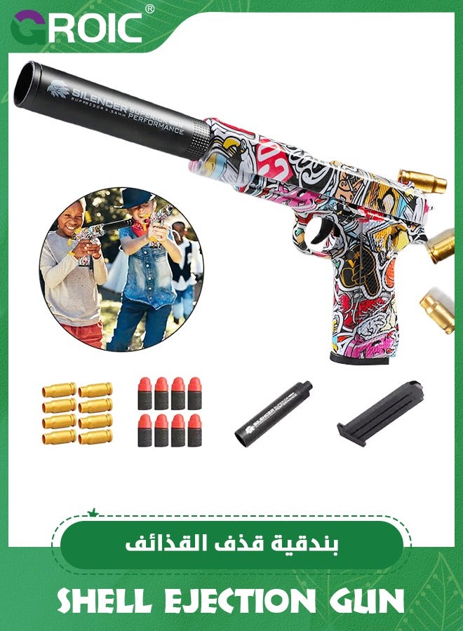 GROIC Toy Gun Soft Bullets,EVA Safety Soft Bullet Gun,Shooting Games Education Toy Model,Pistol Toy Foam Shock Wave Soft Bullet Game Gun,Shell Jump Design Toy Gun  - Image 1