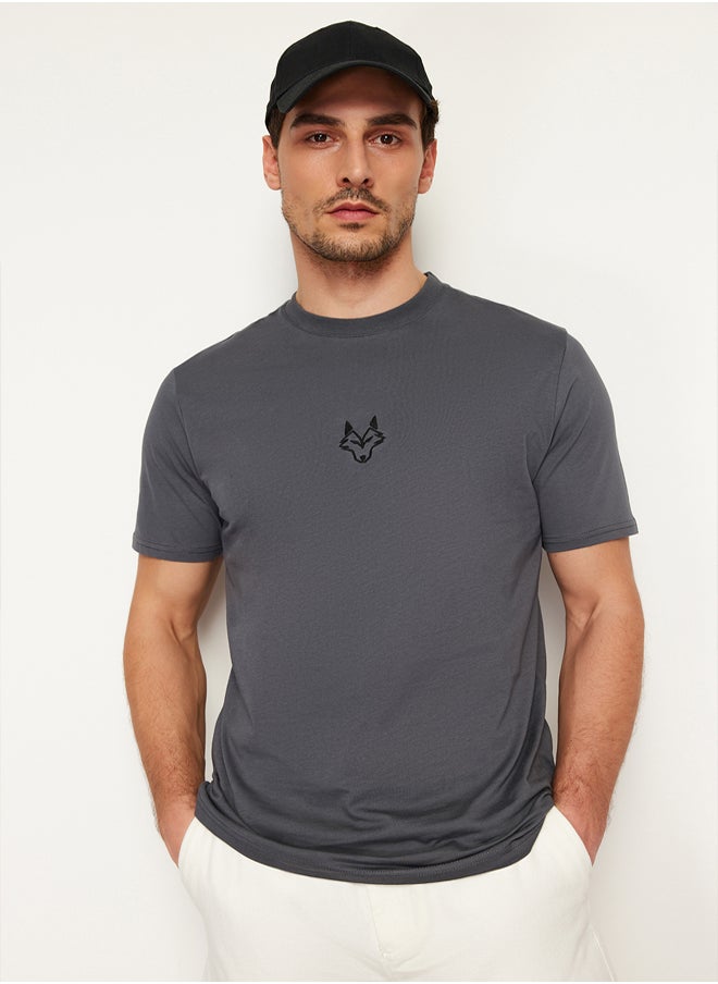 Anthracite Regular/Normal Cut Wolf Embroidered 100% T-Shirt TMNSS24TS00056 - pzsku/ZD28AD64761192CCBD09BZ/45/_/1739718295/945f7f95-6ee5-4eaf-bb8a-375f75e464cc