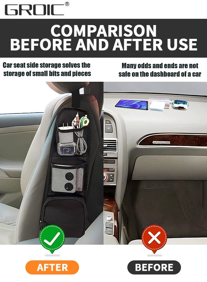 GROIC Car Seat Side Organizer, Auto Storage Hanging Bag,Stuff Holder with Mesh Pocket for Cars, SUV & Truck,Hanging Tissue Box Dispenser Bag,Vehicle-mounted Bag - Image 4