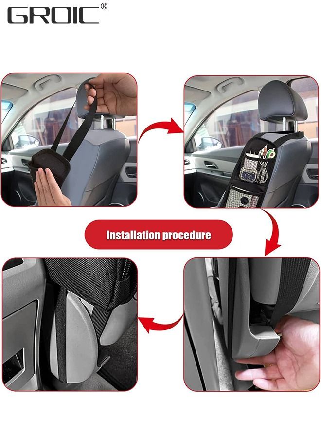 GROIC Car Seat Side Organizer, Auto Storage Hanging Bag,Stuff Holder with Mesh Pocket for Cars, SUV & Truck,Hanging Tissue Box Dispenser Bag,Vehicle-mounted Bag - Image 5