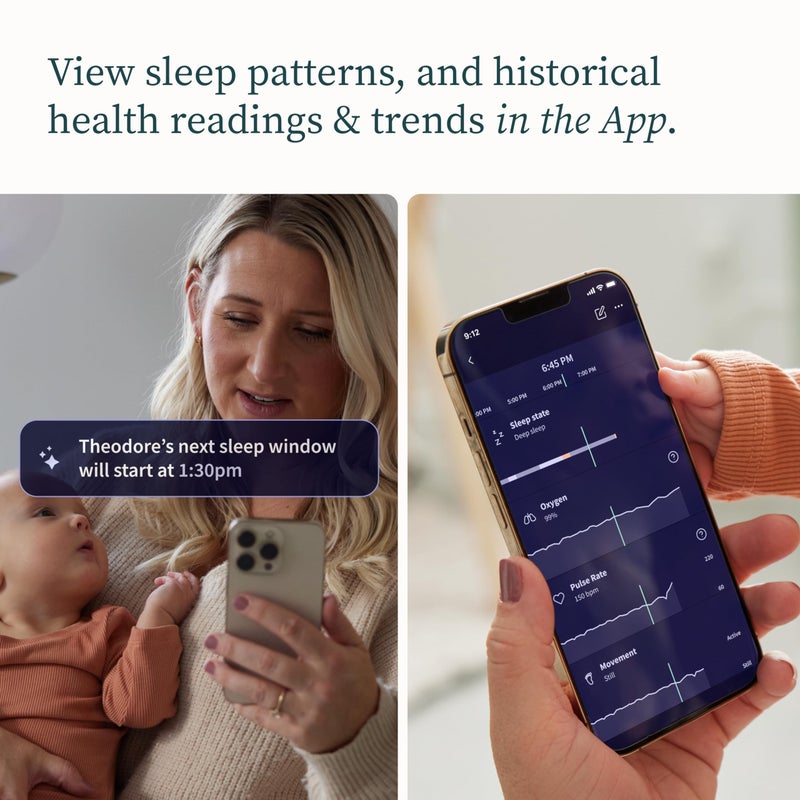 Owlet جورب أوولت دريم® - جهاز مراقبة الأطفال الذكي المعتمد من إدارة الغذاء والدواء - تتبع معدل النبض (القلب) والأكسجين في الرضع - استقبل الإشعارات - Image 4
