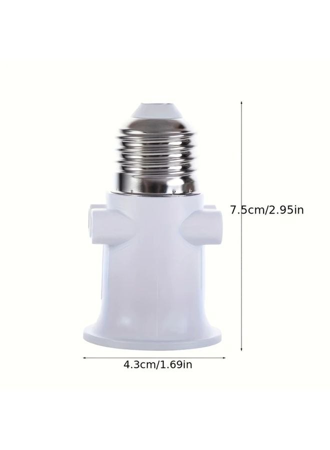 2pcs E27 Bulb Adapter Socket Lamp Holder Plug Connector White Split Flame Head Converter - Image 3