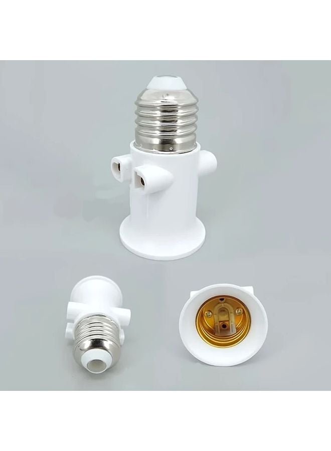2pcs E27 Bulb Adapter Socket Lamp Holder Plug Connector White Split Flame Head Converter - Image 4