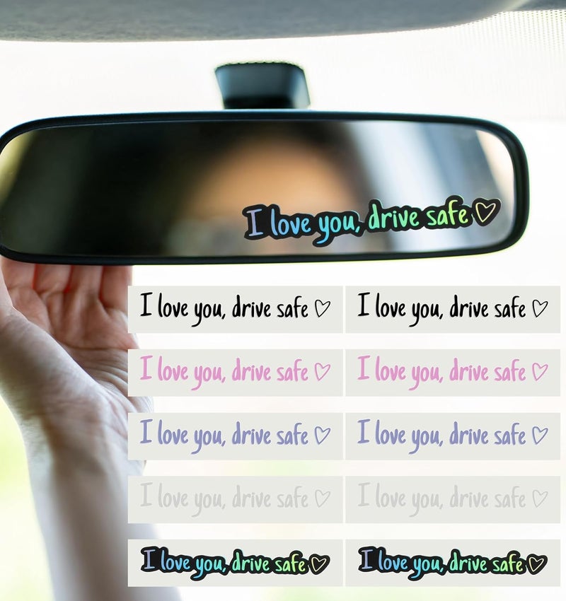 ValueBargain 10PCS I Love You Drive Safe Sticker, Drive Safe Mirror Sticker for Car Windows & Rearview, Funny & Cute Decals to Show Your Love, Waterproof and Reusable Global standard quality - Image 5