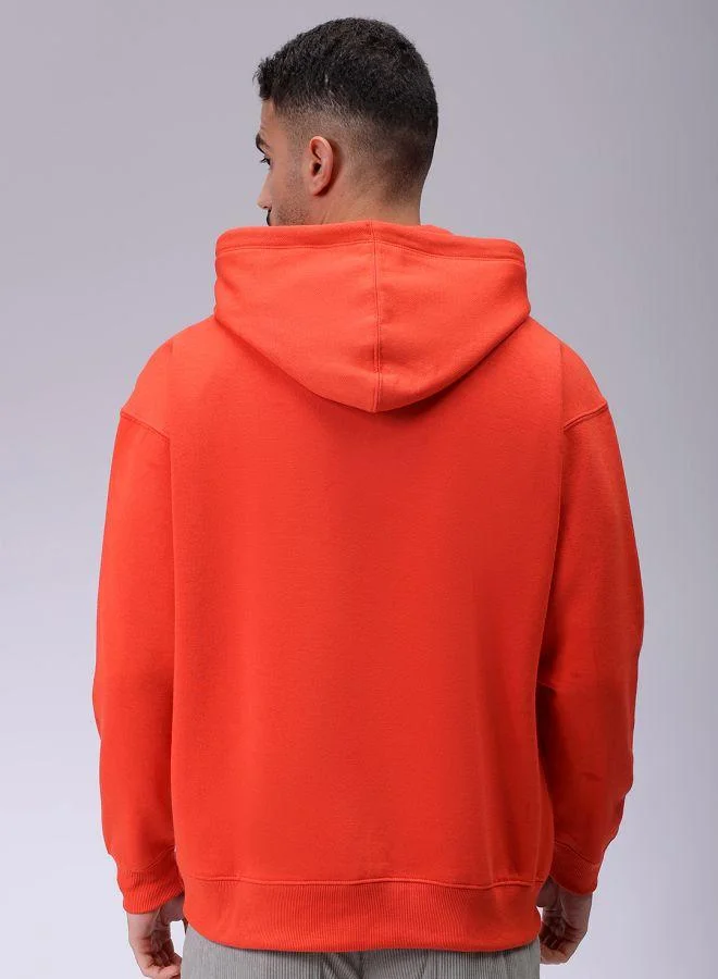 ذا انديان كراج كو Men Relaxed Fit Solid Front Open Hooded Sweatshirt