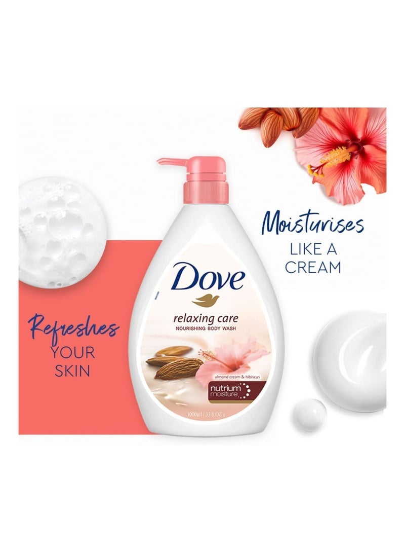 Dove Relaxing Care Almond Cream & Hibiscus Nourishing Body Wash 1000ml - Image 4