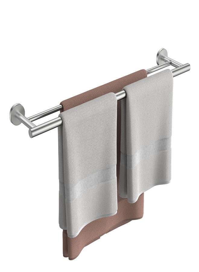 FORIOUS Double Towel Bar Racks Holder for Bathroom 24 Inch, Heavy Duty SUS304 Stainless Steel Towel Rail Hanger Wall Mount, Includes Wall Mounting Hardware, Brushed Nickel - Image 1