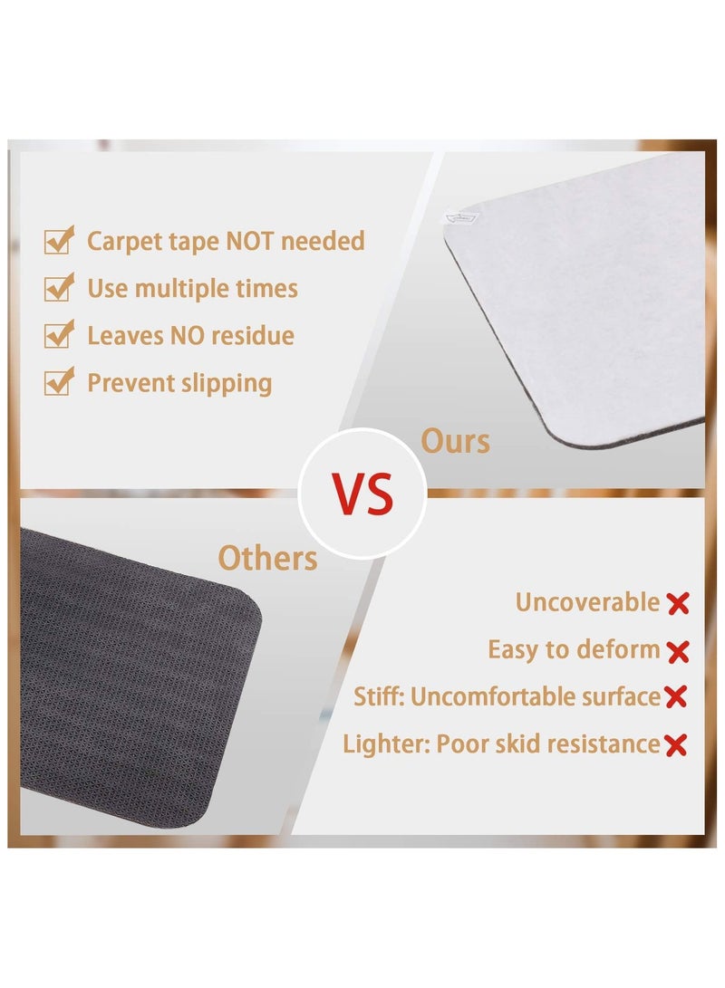 10 قطع من سجاد مداس السلالم غير قابل للانزلاق، سجاد سلالم خشبي داخلي مضاد للتحرك، سلالم حديثة، عداء للكلاب الأطفال، سجادة سلم ذاتية اللصق للأطفال والكلاب، 76 × 20.3 سم (بيج) - Image 3