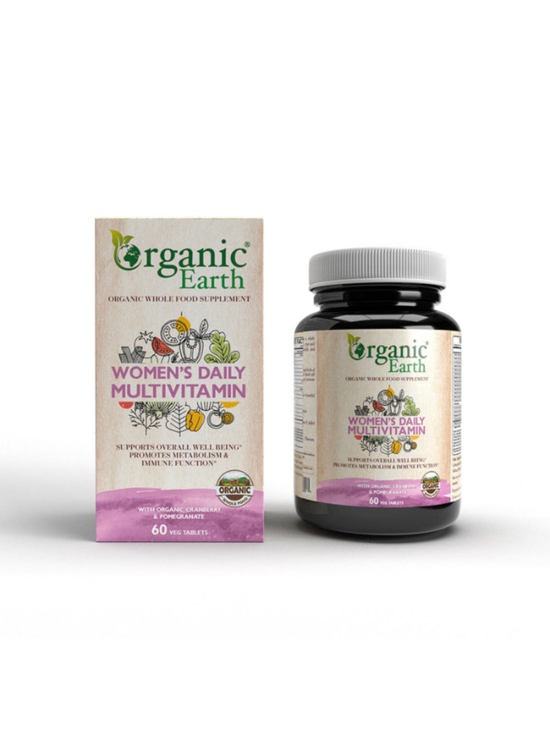 Organic Earth Women’S Daily Multivitamins with Organic Cranberry & Pomegranate 60 Capsules - Image 1