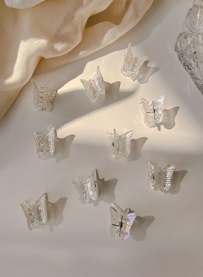 GANPUB 10Pcs White Mini Butterfly Hair Claw Bag Transparent Small Butterfly Hair Claw Clip Cute Headdress Hairpin Sweet Hair Clip Hair Accessories,Hair Care - Image 2