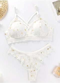 Generic White Bikini Set with Lace Details, 2-Piece 