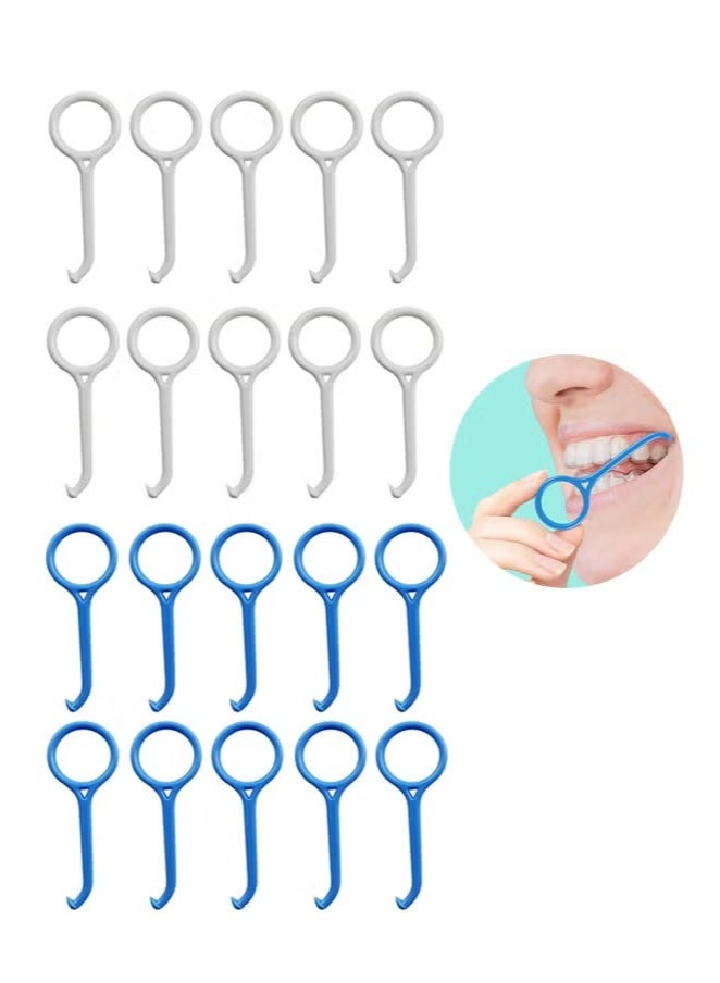 20 Pcs Aligner Removal Tool Retainer Remov, Retainer Remover for Invisible Braces, Invisible Tooth Removal Aligner, Chewies and Removal Tool Kits for Tooth Cleaning Oral Care (White+Blue) - Image 1