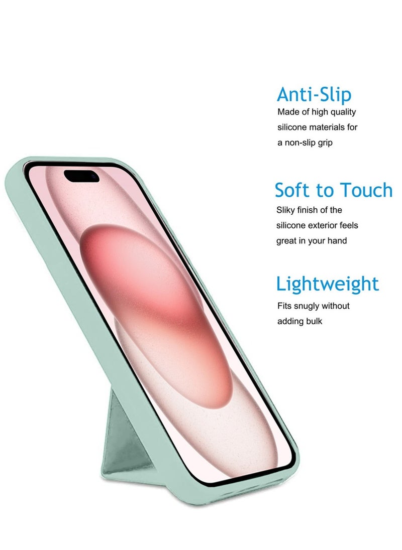 Techie - Techie Soft Smooth Silicone Cover With Magnetic Secure Hand Grip Case and Inner Microfiber Lining for Apple iPhone 15 Plus – Light Blue - Image 1