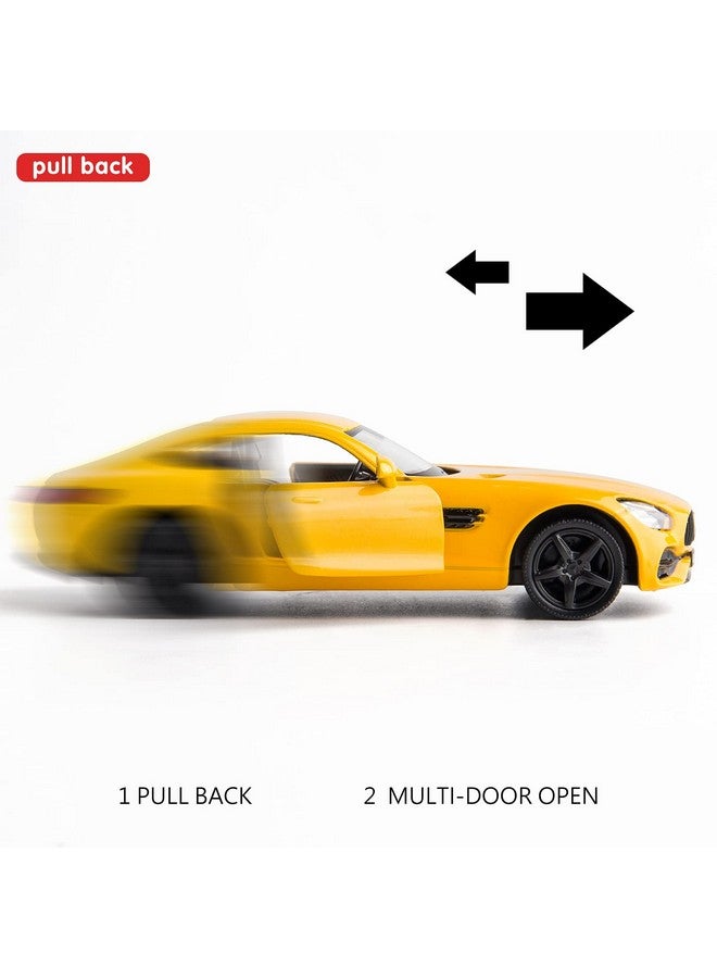 RMZ City 1:36 Scale Diecasting Alloy Car Model Mercedes-Benz AMG GTS Car Model Toy Car Pull Back Vehicles Toy Car for Toddlers Kids Boys Girls Gift (Yellow) - Image 3
