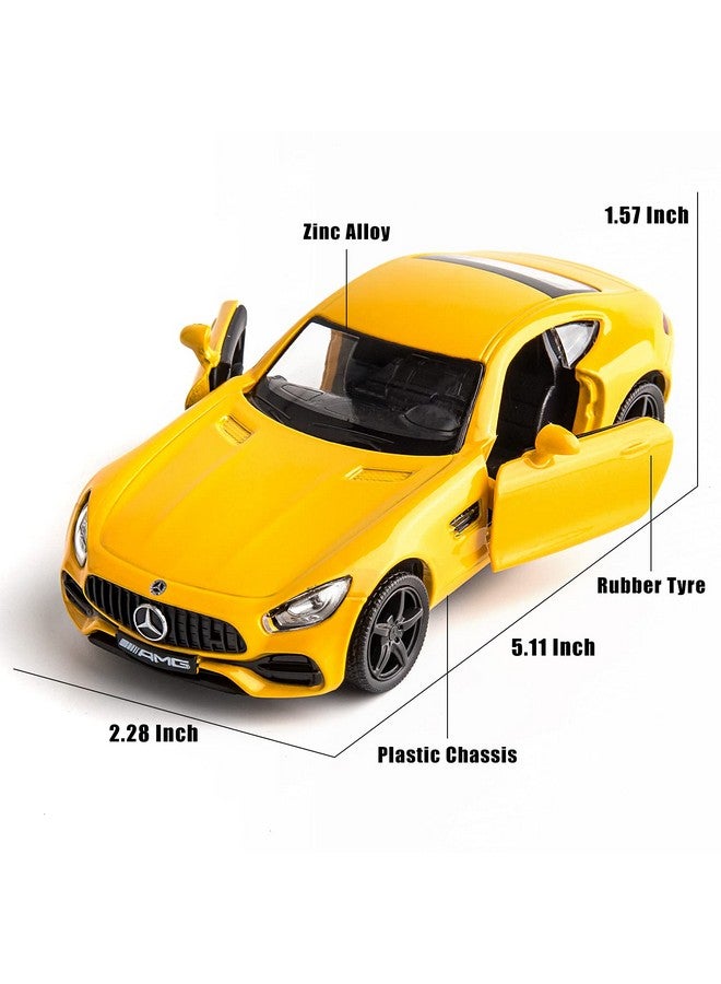 RMZ City 1:36 Scale Diecasting Alloy Car Model Mercedes-Benz AMG GTS Car Model Toy Car Pull Back Vehicles Toy Car for Toddlers Kids Boys Girls Gift (Yellow) - Image 2