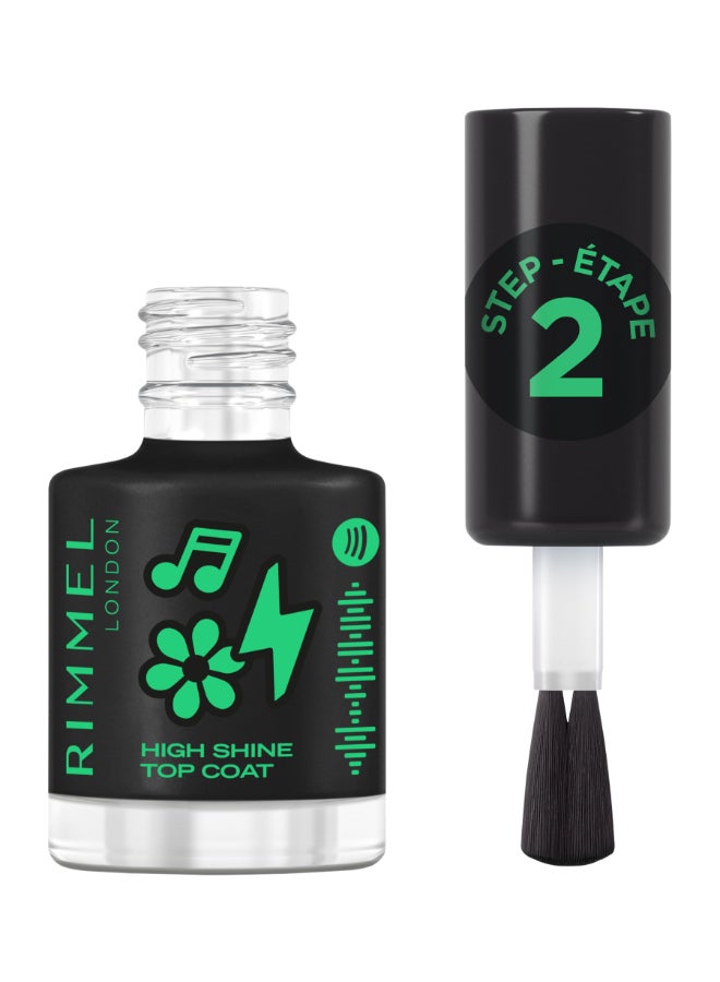RIMMEL LONDON Full Volume Collection Super Gel Nail Polish Topcoat - 001 - High Shine, 12ml  - Image 1