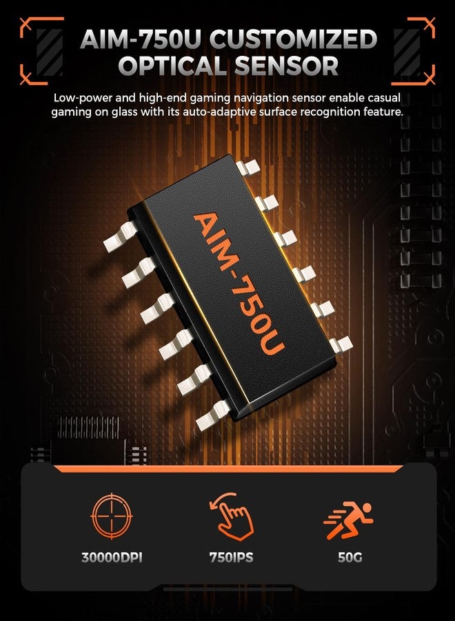 DAREU A980PROMAX Wireless Gaming Mouse-4K/8K Polling-30K DPI Optical Sensor-0.85' TFT Color Display-Magnesium Alloy Buttons-2.4G Wireless/BT/USB Connectivity-Nano Receiver Included - Image 3