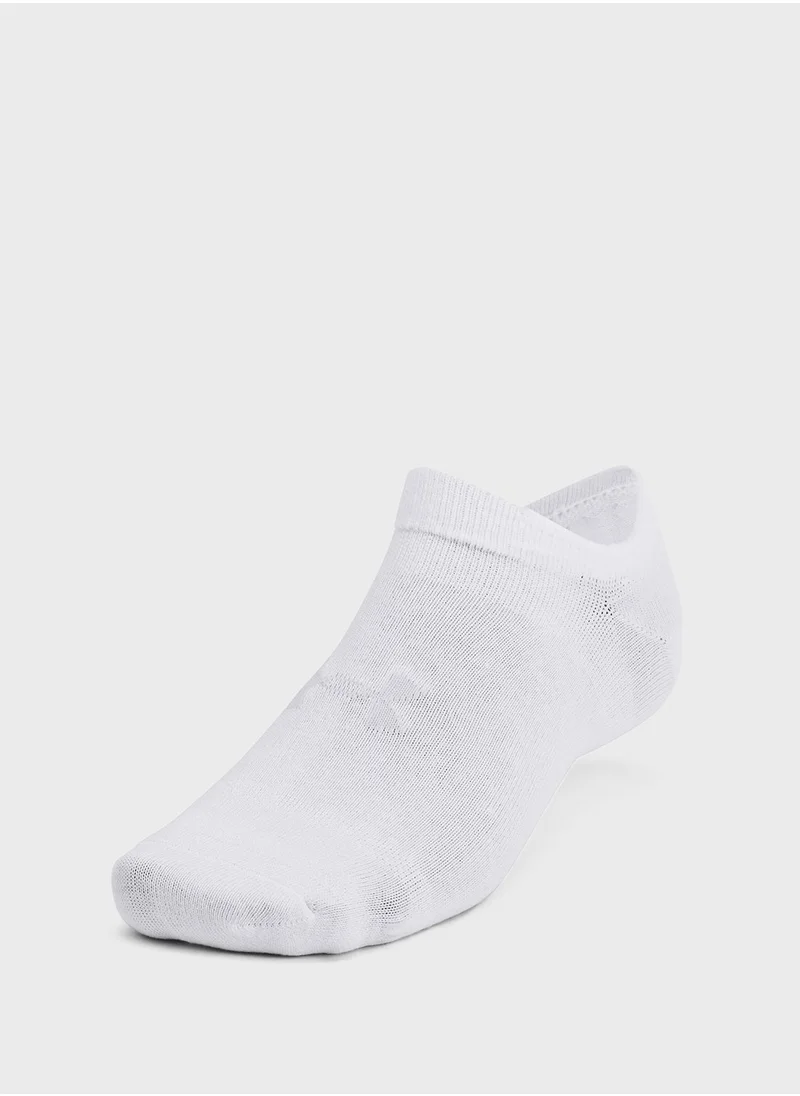 UNDER ARMOUR Unisex Essential No Show Socks (Pack Of 6)