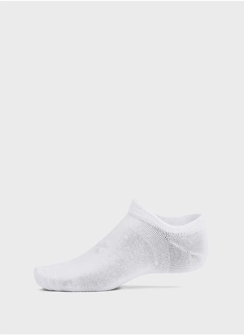 UNDER ARMOUR Unisex Essential No Show Socks (Pack Of 6)