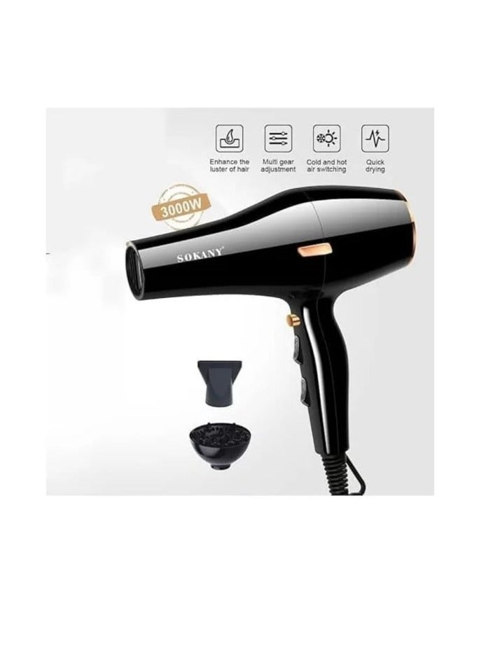 sokany SK-2225 Professional Hair Dryer With 3 Extras - 3000 W - Image 3