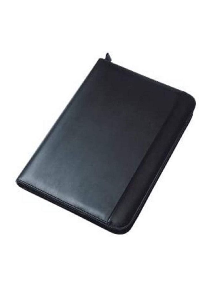 Collins Portfolio with Zipper  Black