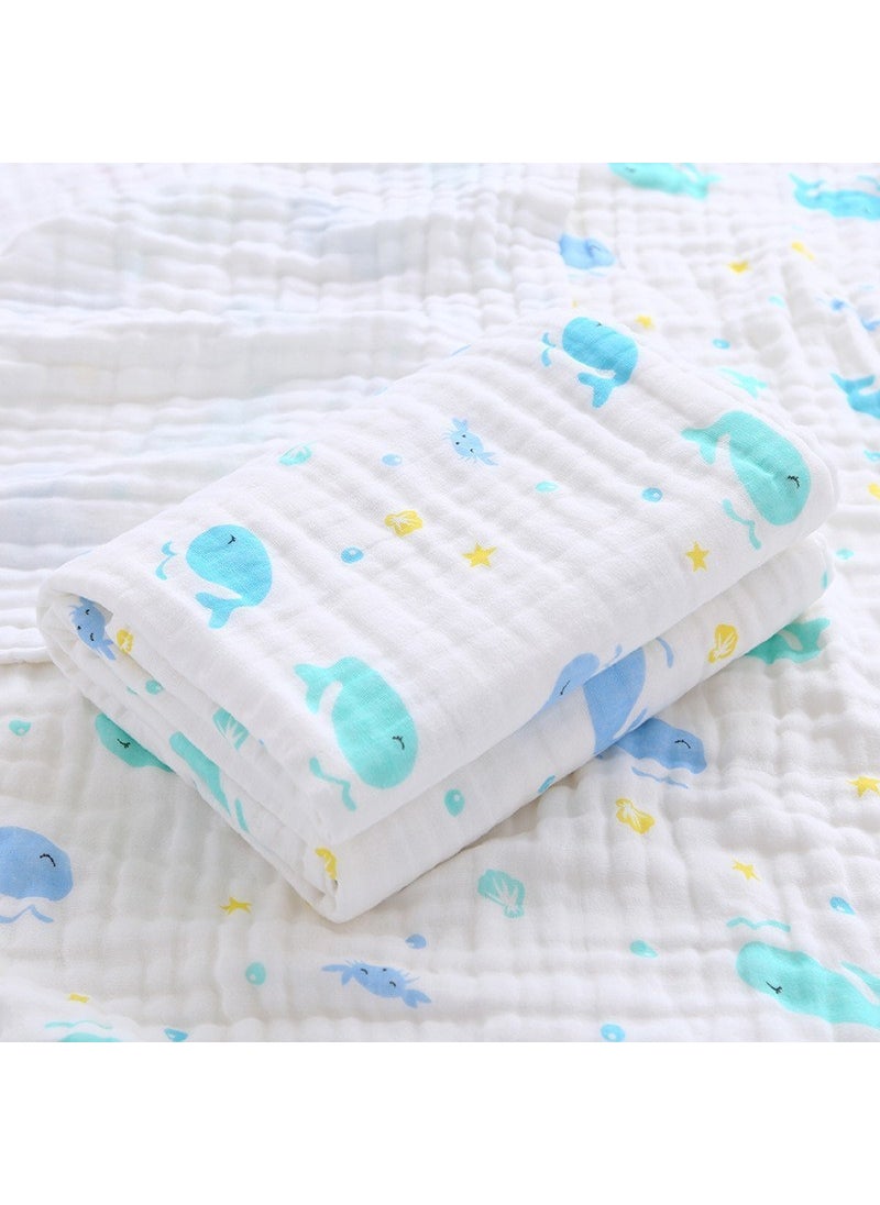 Generic Baby Soft Cotton Gauze Swaddle Towel Cute Whale 