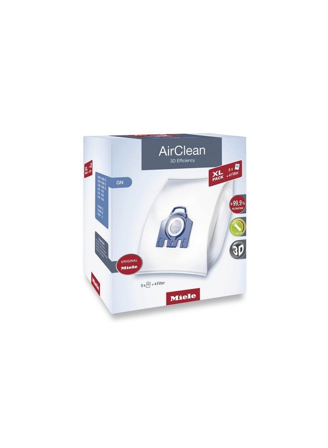 Miele Miele Original AirClean 3D Efficiency GN Vacuum Cleaner Bags for Miele Complete C2/C3, Classic C1, and S8/S5/S2 Models, Filters More Than 99.9% of Dust, XL Pack of 8 - 10455150  - Image 2