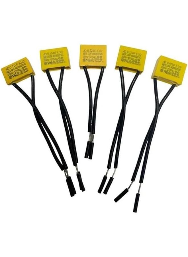 5Pcs Flexible Wire Capacitor Kit 0 1uF To 0 47uF 250V 275V Capacitance Meter - Image 1