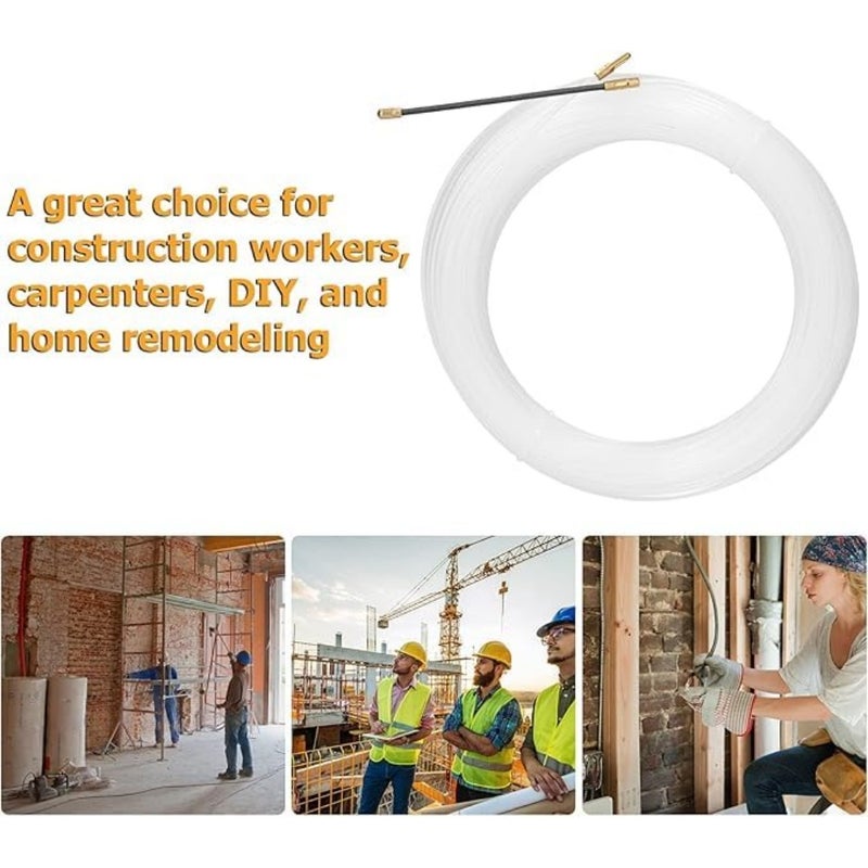4MM X 20M Fish Tape Wire Puller Cable, ABS Plastic Wire Threader for Drywall, Ceiling, Conduit - Image 4