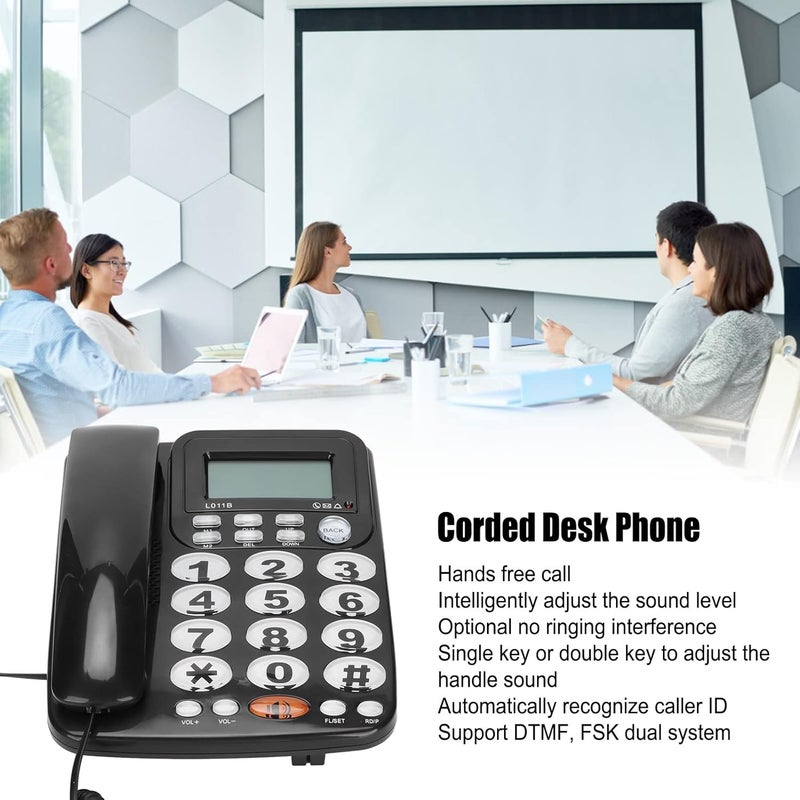 Corded Desk Telephone with Caller ID, Large Buttons and Tilt Display, Adjustable Volume Landline Phone for Home Office Hotel Rooms - Image 5