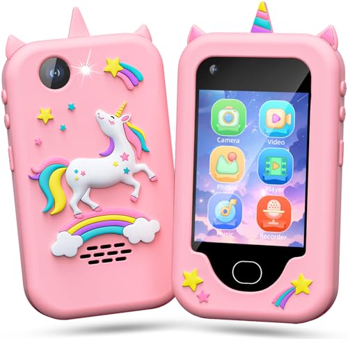 Lapare Kids Toy Smartphone Birthday Gifts for Girls 3 4 5 6 7 8 Years Old Unicorn Toddler Play Phone with Camera Educational Games MP3 Music - Image 1