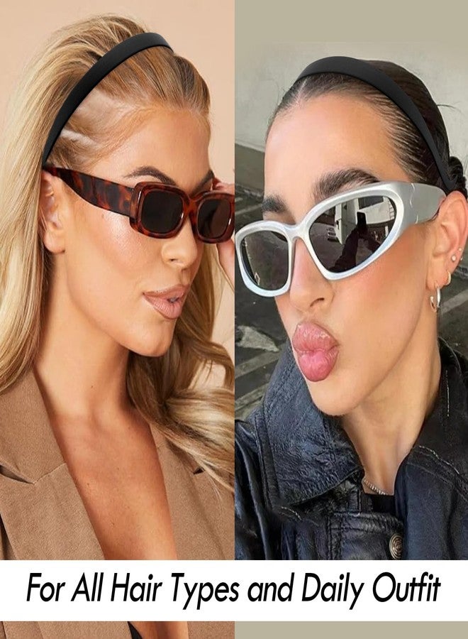 VELSCRUN Headbands for Women Girls, Comfortable Square Headband for Glasses Wearers, Zig Zag Plastic Comb Claw Wavy Hair Band with Teeth, 90s Accessories for Women Diademas Para Mujer Black C - Image 5