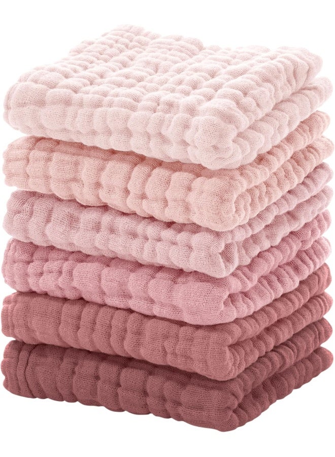 Looxii 6 Pack 100% Cotton Baby Wash Cloths - Image 1