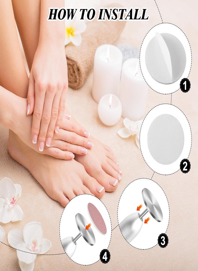 BELICOO 120 Pcs Sanding Paper Disc w/ 2 Metal Bit, 80/120/180/240 Grit Round Pedicure Replacement Sanding Discs for Electric Nail File Bits, Foot File Sandpaper Discs for Dead Skin Foot Callus Remover - Image 4