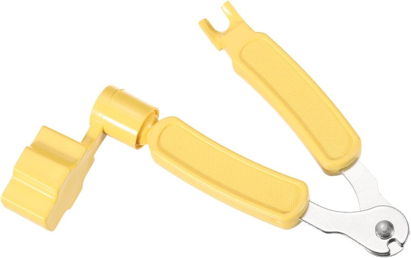PERLMAN 3-in-1 Guitar String Winder, Cutter & Bridge Pin Puller - Multifunctional String Maintenance Tool (Yellow) - Image 3