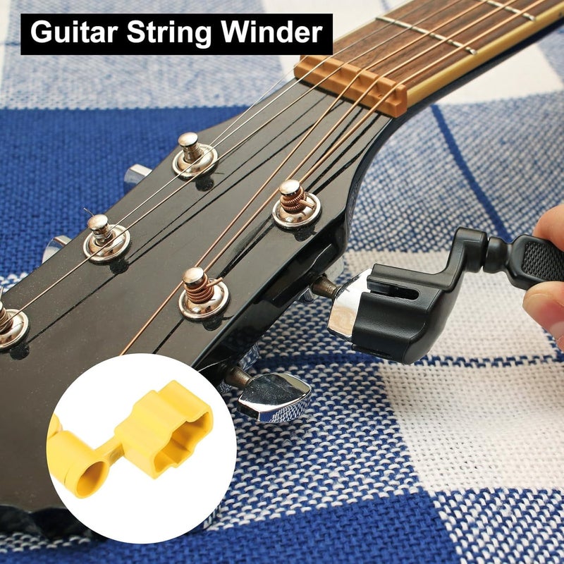 PERLMAN 3-in-1 Guitar String Winder, Cutter & Bridge Pin Puller - Multifunctional String Maintenance Tool (Yellow) - Image 4